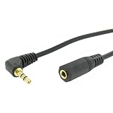 50' 3.5mm Male Right Angle Plug to 3.5mm Female Jack Headphone Extension Cable