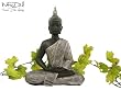 Buddha Statue silber Dekoration Wohnzimmer 30 cm