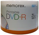 Memorex 4.7Gb/16x Printable DVD-R (50-Pack Spindle)