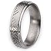 Ridged Edge Satin and Polished Titanium Ring (6.0 mm) With Wood Box - Sizes 8.5-12
