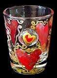 Valentine Treasure Design - Hand Painted - Collectible Shot Glass - 2 oz.