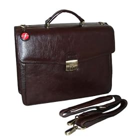Buy Foray Executive Brown Leather Flap-Over Briefcase by Foray