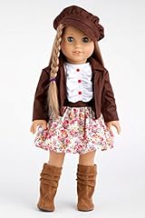 Urban Explorer - Brown Motorcycle Jacket with Paperboy Hat, Dress and Boots - 18 Inch American Girl Doll Clothes
