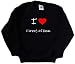 I Love Heart Forest of Dean Black Kids Sweatshirt (White & Red print)-9-11 Years