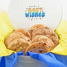 One Dozen Gourmet Cookies in Best Wishes Gift Tin by Gifts-to-Impress
