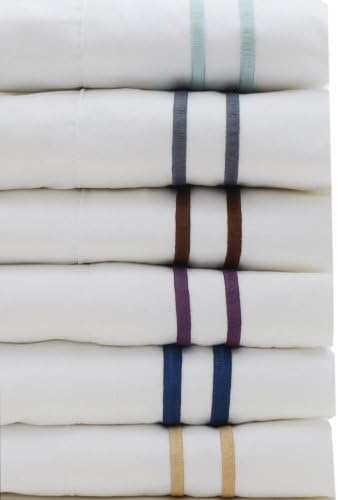1800 Series Luxurious Hotel Style Contrast Embroidery Egyptian Quality 4 Piece Bed Sheet Set - King, White