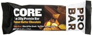 Probar Core Protein Bar, Peanut Butter Chocolate, 2.46 Ounce (Pack of 12)