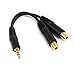 StarTech.com 6 in. 3.5mm Audio Splitter Cable - Stereo Splitter Cable - Gold Terminals - 3.5mm Male to 2x 3.5mm Female - Headphone Splitter (MUY1MFF),Black