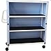MJM International 345-3C-4 3 Shelf Cart with Cover, Royal Blue/Forest Green/Mauve