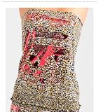 ED HARDY #3009 LEOPARD PRINT FOIL SATIN TOUCH TUBE TOP LOVE KILLS