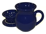Chantal Ceramic 15-Ounce Tea Mug with Infuser, Glossy Indigo Blue