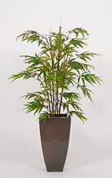 Artificial Black Bamboo Floor Plant in Zinc