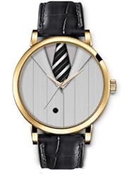 SPRAWL Aanalog Fashion Series Gold Ladies Watches of Genuine Black Leather Strap,Unique Wrist Watch for Women Girls Designed with Gray suit with striped tie