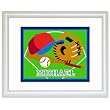 Game On Baseball Framed Print (white)