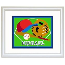 Game On Baseball Framed Print (white)