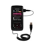 Coiled Power Hot Sync and Charge USB Data Cable w/ Tip Exchange for the Samsung SGH-T729 - Gomadic Brand