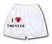 White Boxer Short with I Love Theresa