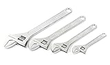 Workpro 4-piece Adjustable Wrench Set, Forged, Heat Treated, Chrome-plated (6-inch, 8-inch, 10-inch,