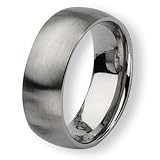 Brushed Stainless Steel Ring (8.0 mm) - Sizes 6-13