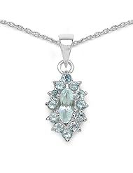 0.78 Carat Genuine Blue Topaz 925 Sterling Silver Pendant