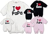 (アイラブパパアンドママ)【I lovePaPa&Mama】 アイラブパパ&ママ ラブ天使 綿スムス コンビドレス ロンパース カバーオール 50cm/60cm 50-60 ママホワイト