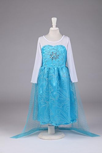 iPrincess® Disney Frozen Elsa Costume Gown Dress Sparkly Cape with Tiara & Wand Set (100 (3-4 years))