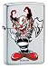 Zippo Lighter - Jester Skeleton Skull Halloween Ax Logo Brushed Chrome