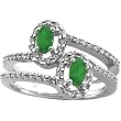 14K White Gold Tsavorite and Diamond Ring