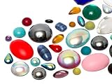 Cabochons | Glass nuggets | Gemstones | 4.0-20.0mm, Mega Multi Form Mix, 100 Pieces