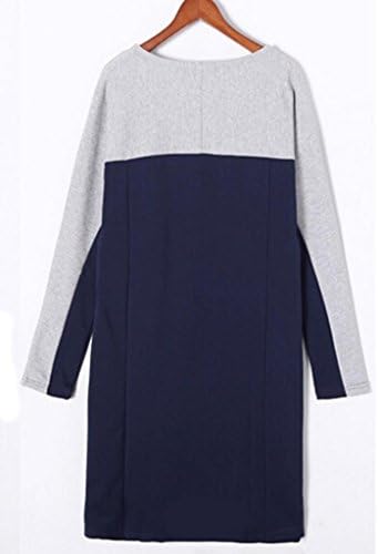 VENTELAN Women's Classic Comfort Long Sleeve Plus Size Crew Neck Matching Dress