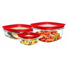 Rubbermaid FG7K54TRCHILI 6-Piece Value Pack Premier Food Storage Containers with 1 - 1.25 Cup, 1 - 3 Cup and 1 - 5 Cup Container