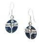 Sterling Silver Dragonfly on Blue Lapis Hook Earrings