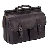 SOLO D535-3 Classic Collection Colombian Leather 16" Laptop Portfolio - Dark Brown