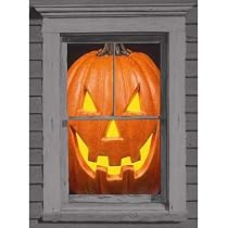 Illuminating Happy Jack-O-Lantern Translucent Window Poster