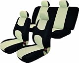 UAA SC-101BG 2 Tone Black and Beige/Tan Universal Car Seat Cover Set