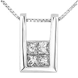 14k White Gold 1/3ctw Diamond Pendant (H/VS2-SI1)