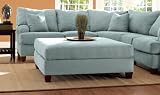 Canyon Ottoman (Microsuede Sky) (52W x 20H x 52D)
