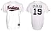 Bob Feller Cleveland Indians MLB Throwback Tackle Twill Felt Replica Baseball Jerseys By Majestic (XXL=52)