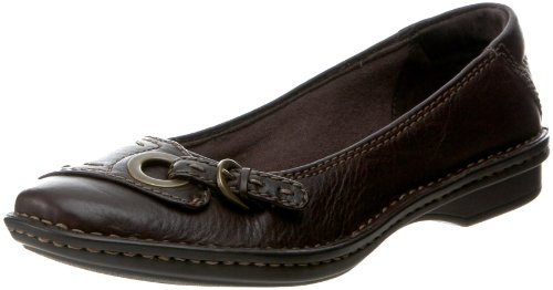 Clarks Women's Rustic Cliff Flat,Dark Brown Leather,6.5 M US