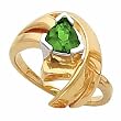 14K Two-Tone Gold Tsavorite (Green Garnet) Ring