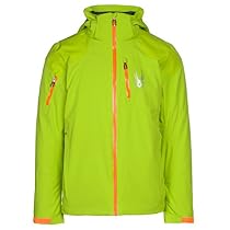 Spyder Squaw Valley Mens Insulated Ski Jacket - Large/Theory Green-Polar-Bryte Orang
