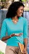 Port Authority Ladies 3/4 Sleeve V-Neck Shirt