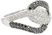 14k White Gold Black and White Diamond Twist Fashion Ring (0.80 cttw, H-I Color, I2 Clarity)