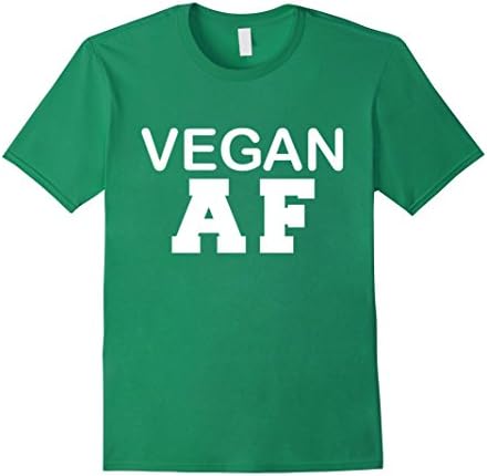 Men's Vegan AF Funny T-shirt Vegetarian Herbivore Compassionate Medium Kelly Green