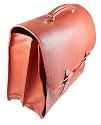 Lucrin - Orange leather Soft briefcase 2 compartments