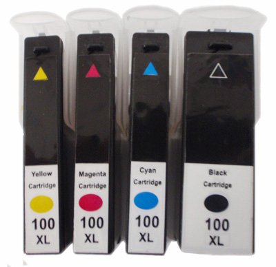 4 Druckerpatronen kompatibel für Lexmark 100XL Impact S305 S405 S505 S605