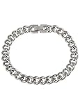 David's Bridal Men s Stainless Steel Curb Link Bracelet Style ssa150178, Silver