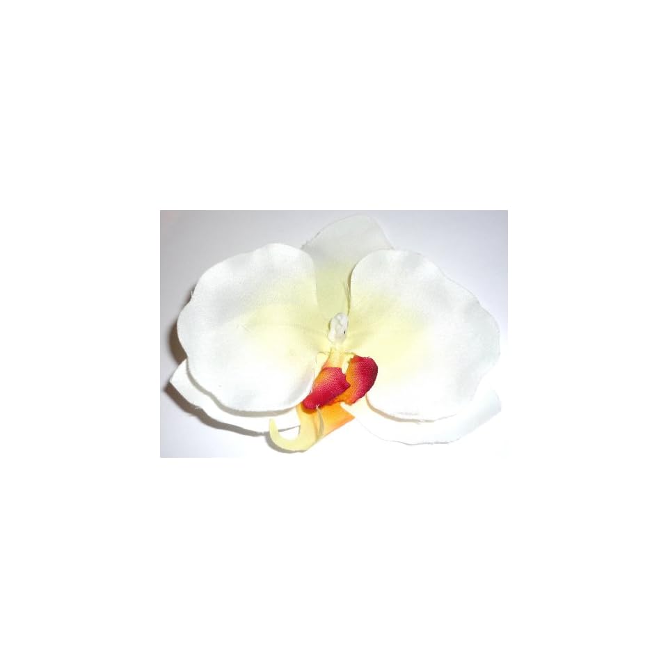 White Orchid Hair Clip Perfect For Wedding Bridal Hawaiian Style