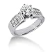 1.2 Ct Diamond Engagement Ring Bridal Set Round Pave 14k White Gold
