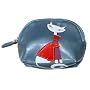 Cat Applique Coin Purse, Metalic Blue